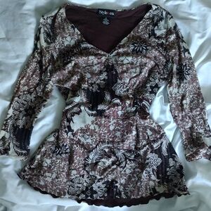 Vintage 2000s Y2K Fairy Fairycore Whimsygoth Long Sleeve Small Top Shirt Blouse